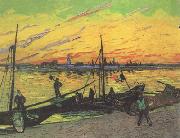 Vincent Van Gogh Coal Barges (nn04) oil painting on canvas